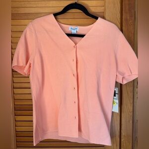 Peach Button-Up Women's Top